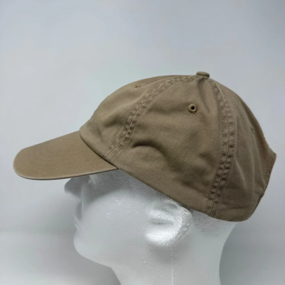 Polo Ralph Lauren Mens Khaki Tan Orange Pony Logo Adjustable Baseball Cap Hat
